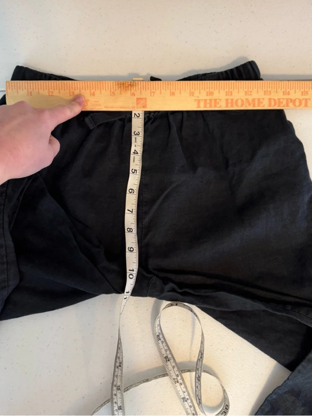 Quince 100% linen pull on pants black‎ elastic waist women’s size small casual